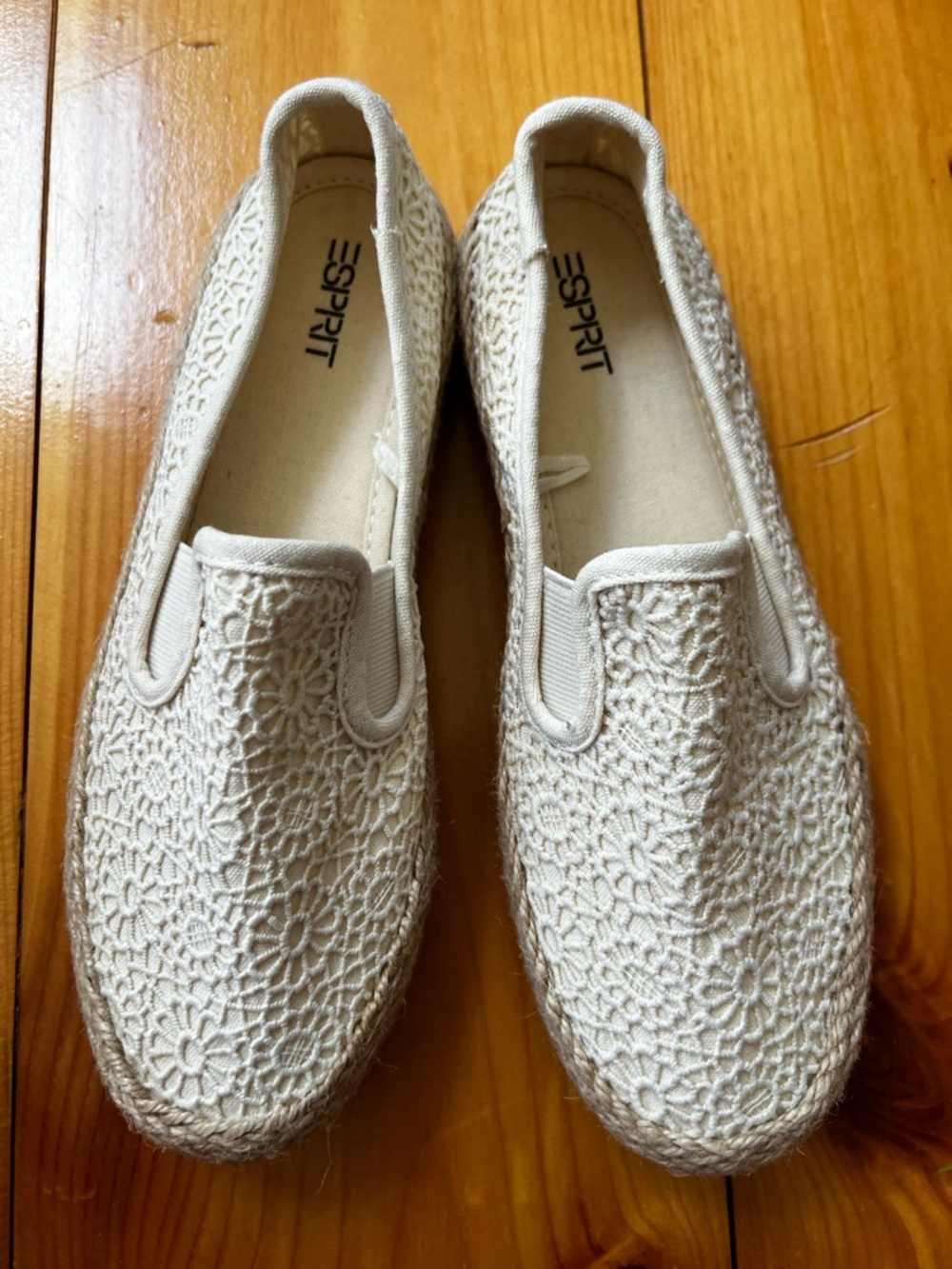 New Esprit Nadine Crocheted Espadrille Slip ons. SZ 6.5
